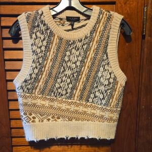 Rag & Bone Beige and Brown Knit Crop Top